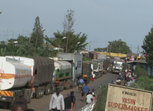 Clearance :Trucks at Malaba border. EAC is becoming a single trade block. width=