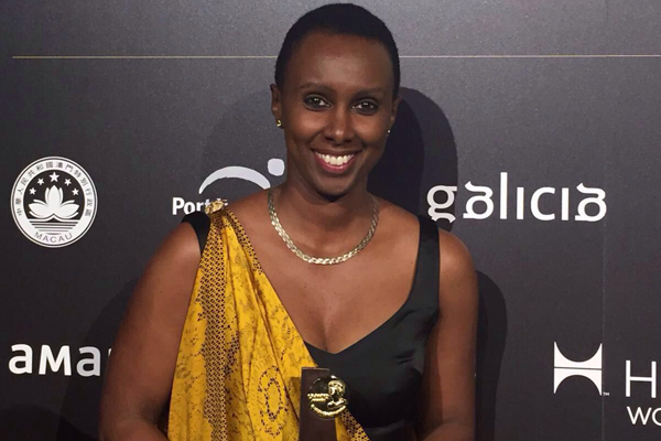 The East Africa Tourism Platform Executive Director Ms. Carmen Nibigira during the award UNWTO Awards Ceremony and gala dinner at Fitur in Madrid, Spain on 20th January 2016