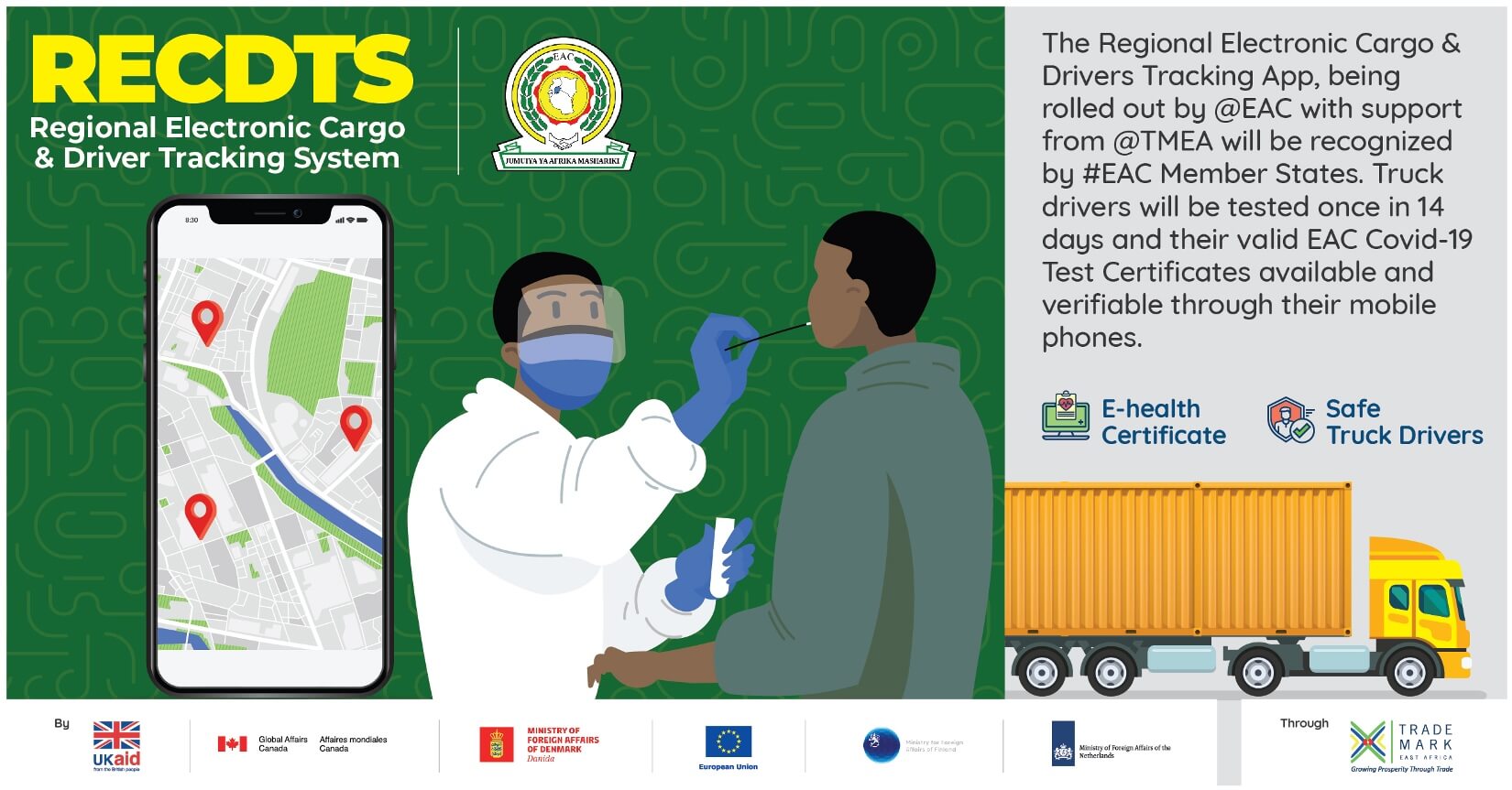 The RECDTS App is designed to stop Corona in its tracks along EAC key transport corridors