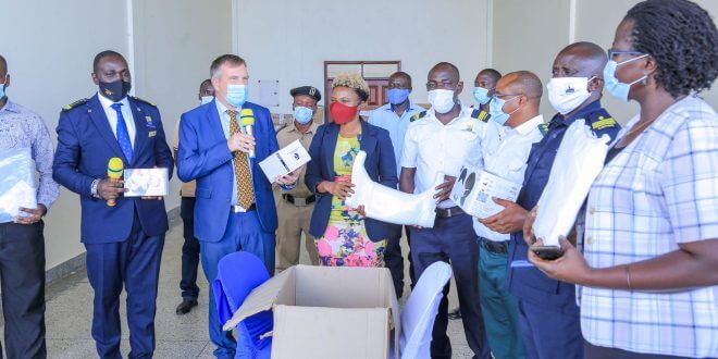 Border Agencies and Informal Traders at Elegu receive Personal Protective Equipment from TradeMark EA.