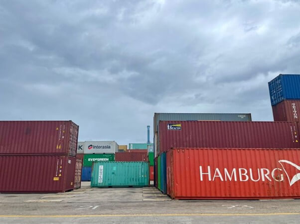 Containers at the port of Mombasa, Kenya
