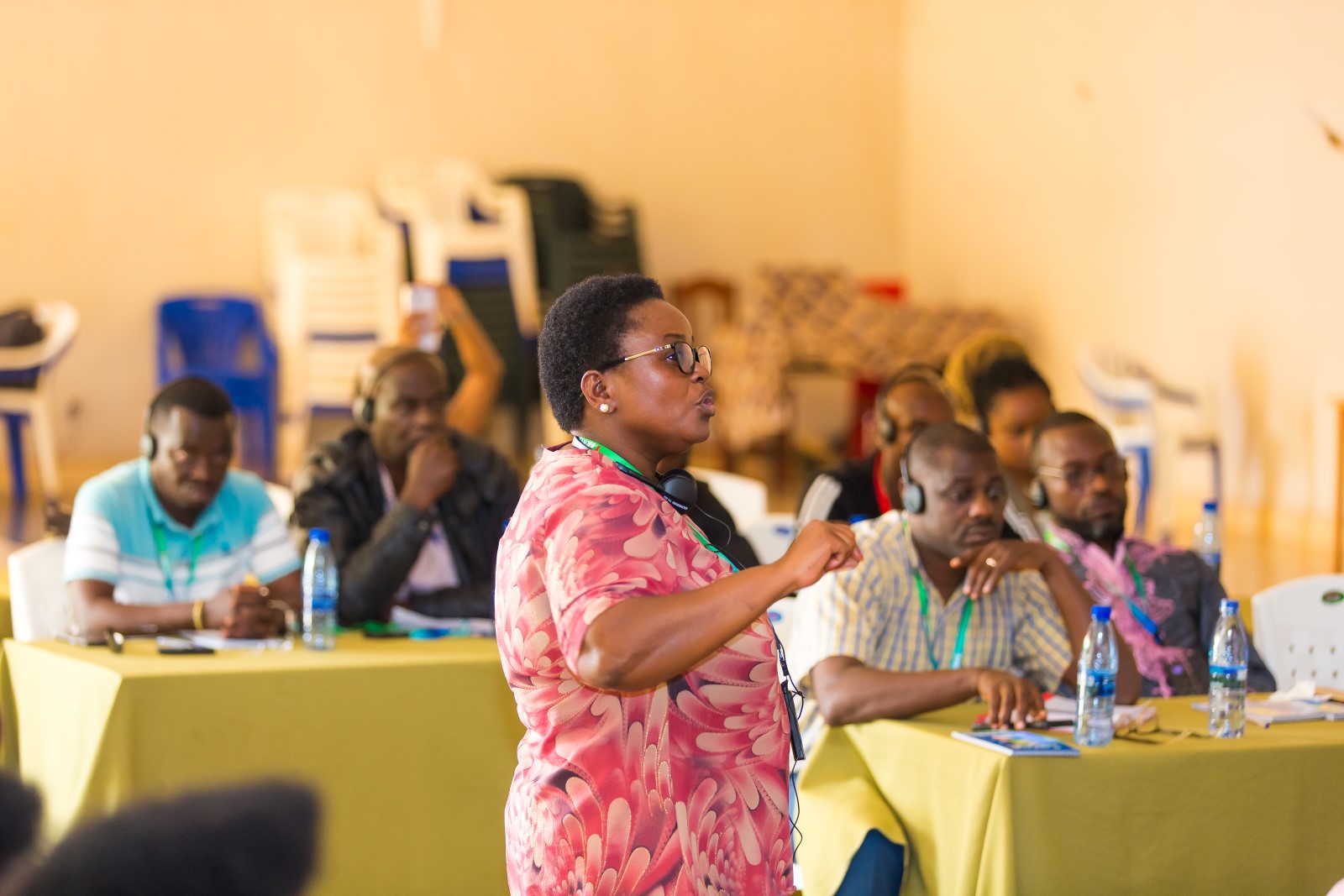 Prisca Mbaga, EAC Senior Trade Officer delivering the EAC-NTBs app training.4